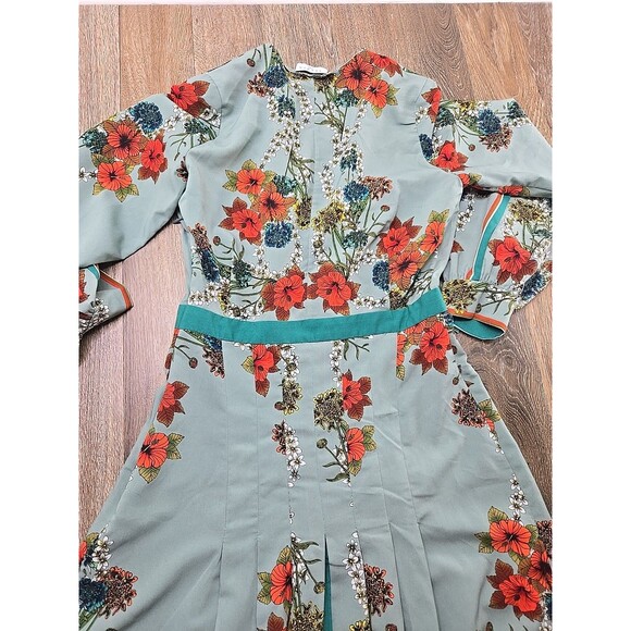 Sandro Paris Women's Maxi Dress Womens 38 US 6 Medium Green Floral - Picture 9 of 13